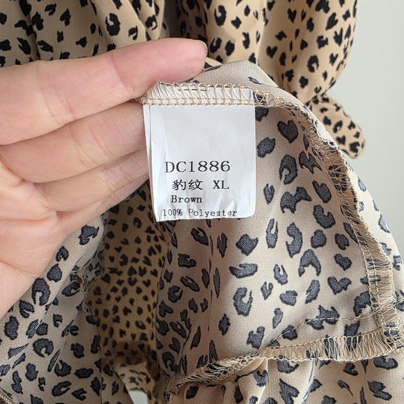 Leopard Print Long Sleeve Dress - Picture 4 of 9